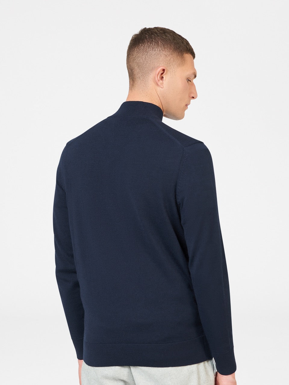 Knitwear Ben Sherman Merino Half-Zip Bleu Marine | NOU-27342793